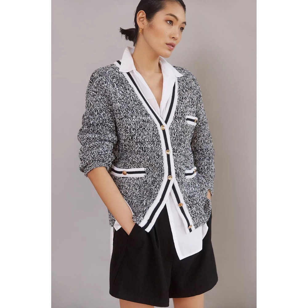 Maeve Anthropologie Boyfriend Cardigan Gold Button Sweater XS